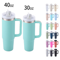 Promotion Mug isotherme en acier inoxydable 40oz/30oz avec paille, gobelet sous vide avec logo laser