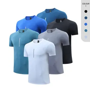 Großhandel Gym Causal Sports Fitness Wear Kurzarm Anpassen O-Ausschnitt T-Shirts Athletic Herren T-Shirt Plain Slim Fit für Männer