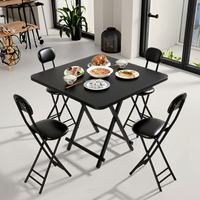 Ensemble de table et de chaises à manger modernes en bois pour événements commerciaux, cafés, restaurants - Carré, portable, de haute qualité
