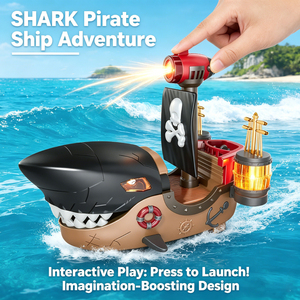 Nouveauté Lucky Toys : Bateau pirate requin en plastique avec musique et lumières – Vivez l'excitation et procurez des heures de joie sans fin aux enfants - Product Image 3