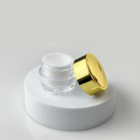 Pot cosmétique vide 5g 10g, mini pot en plastique transparent pour crème de soin avec couvercle doré, double couche, pour crème visage, pack d'essai
