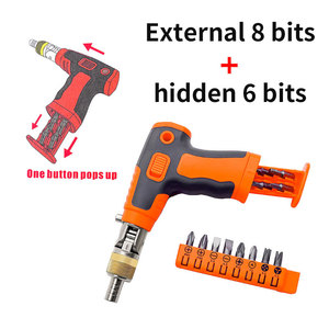 MYJ Manual Gun-type Ratchet <b>Screwdriver</b> <b>Set</b> Household Repair Tool Dual-direction 14- in -1 Ratchet <b>Screwdriver</b> <b>Bit</b> <b>Set</b> 14- in -1 - Product Image 5
