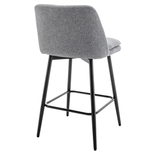 Modern Adjustable Counter Height Swivel Bar <b>Stools</b> Set of 2 360 Swivel Upholstered with Back Metal Legs for Dining/Living Room - Product Image 2