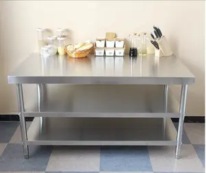 Kommerzieller Küchen arbeitstisch aus Aluminium-Edelstahl