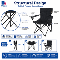 Chaise pliante légère et portable avec maille en polyester et aluminium pour les loisirs en plein air
