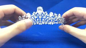 奢华闪亮锆石镀银婚礼订婚生日发带皇冠配件舞会选美女头饰 - Product Image 6