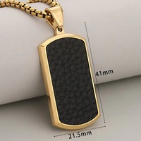 Collier pendentif militaire multicolore en acier inoxydable, breloques rectangulaires vierges pour hommes et femmes, fournitures de bijoux