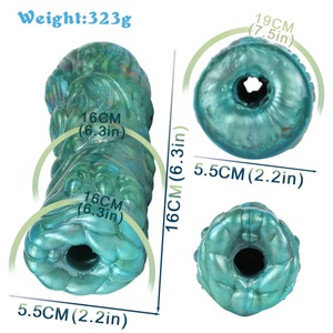 GEEBA Nuevo Masturbador Masculino de Copa con Diseño de Lobo Animal Realista de Canal Único, con Perlas Roscadas para Masaje y Entrenador de Pene para Adultos - Product Image 6