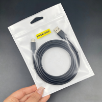 Bolsa con Cierre Zip de 3 Lados Impresa Personalizada para Empaque de Cables USB y Accesorios Electrónicos con Orificio para Colgar