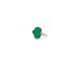 Bague en onyx vert de qualité supérieure, pierre précieuse naturelle, bague en argent faite à la main pour femmes et hommes, bijoux élégants pour un usage quotidien ou des occasions spéciales - Product Image 1