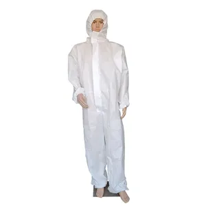 TYPE5/6 सफेद रंग Microporous धूल सबूत रासायनिक सूट Coverall सुरक्षा वर्दी