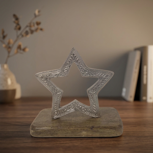 EN FORME D'ÉTOILE DE NOËL AVEC BASE EN BOIS - Product Image 4