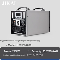 Alimentation mobile Jikai pour camping, 2500W, 2800Wh, grande capacité, batterie LiFePO4, affichage numérique, entrée onde sinusoïdale pure