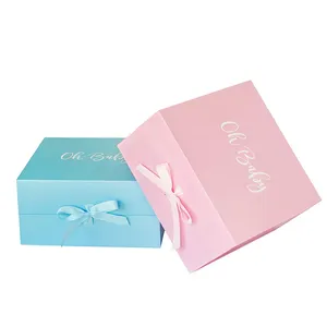 Luxury Custom Baby Gift Box Set Wedding Magnetic Packaging Gift Box Cardboard Paper Newborn Socks Handmade Baby Shoes Rectangle