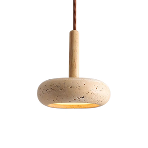 Stile giapponese travertino <span class=keywords><strong>giallo</strong></span> cavità pietra Wabi-Sabi Retro luce a sospensione centrale per la sala da pranzo comodino <span class=keywords><strong>lampadario</strong></span> decorativo - Product Image 1