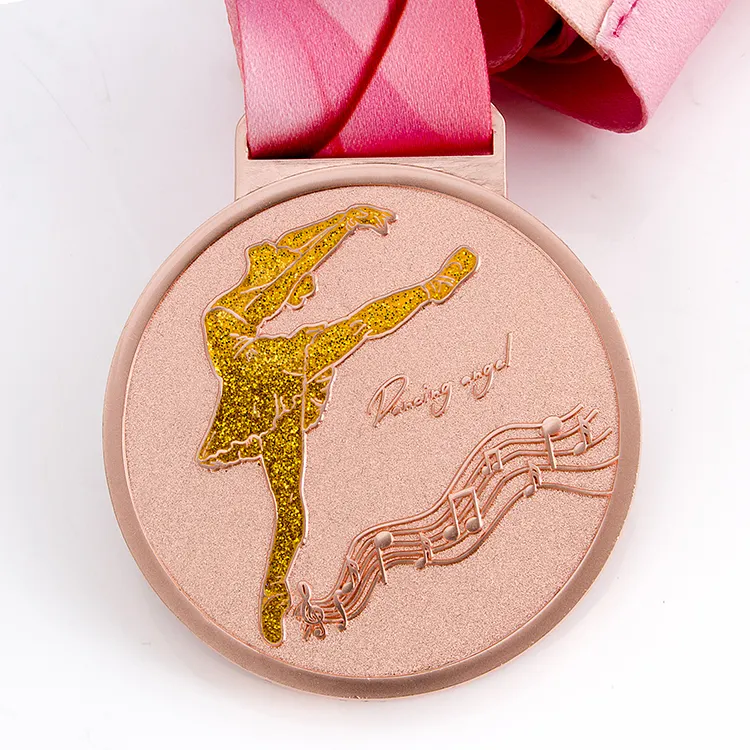 最も人気のあるカスタムサイズの記念日カスタマイズされた女性のダンストロフィーとメダル