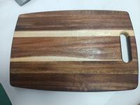 Acacia houten snijplank, dubbelzijdig, voor vlees, fruit, groenten, charcuterie, rechthoekig, duurzaam keukengerei