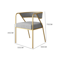 Canapé simple moderne de style nordique pour salon, fauteuil minimaliste en velours de luxe, chaise de salle à manger