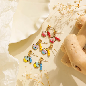 ต่างหูทำมือทรงหยดน้ำมันเคลือบทอง 18K สไตล์มินิมอล ผลิตจากสแตนเลส 304 ชุบสูญญากาศ สำหรับผู้หญิง ทันสมัย - Product Image 3