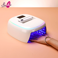 Nouvelle lampe à ongles LED automatique 2-en-1 avec base en métal effet miroir, séchoir à ongles portable à séchage rapide avec lumière LED pour les mains