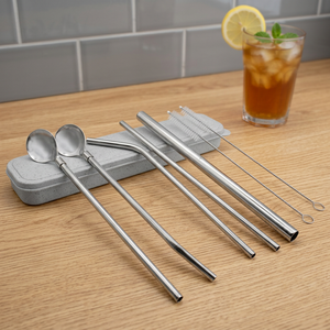 <b>Bar</b> <b>Tools</b> Set 5-Piece Metal Ice Scoop Stirrer Strainer Minimalist Reusable <b>Bar</b> Accessories - Product Image 4