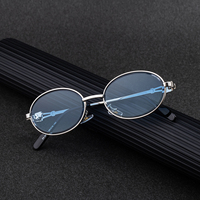 Gafas de Sol KAJILA al por Mayor, Modernas y a la Moda, con Logotipo Personalizado, Marco Ovalado de Metal, Protección UV400, para Hombre