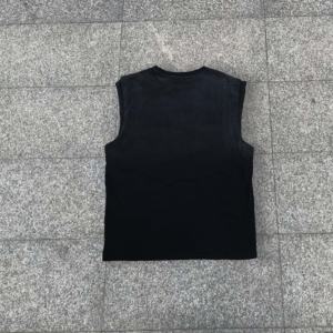 เสื้อกล้ามวินเทจทรงหลวม คอวี แบบย้อมสีเอซิด สไตล์สตรีทพิมพ์ลายตัวอักษรสำหรับผู้ชาย - Product Image 5