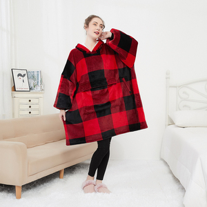 Couverture à <span class=keywords><strong>capuche</strong></span> Sherpa surdimensionnée personnalisée avec poches géantes, pour hommes et femmes - Product Image 5