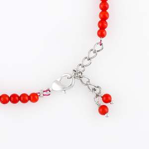 Bracelet en perles de corail rouge naturel 3 mm 8 pouces, chaîne ancre unisexe, bijou en pierre précieuse de guérison, cadeau - Product Image 3