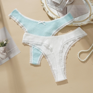 Ropa interior para niñas <span class=keywords><strong>con</strong></span> borde <span class=keywords><strong>de</strong></span> encaje <span class=keywords><strong>de</strong></span> tamaño europeo y americano <span class=keywords><strong>con</strong></span> <span class=keywords><strong>hilo</strong></span> <span class=keywords><strong>de</strong></span> lazo Tanga <span class=keywords><strong>de</strong></span> moda y sexy - Product Image 2