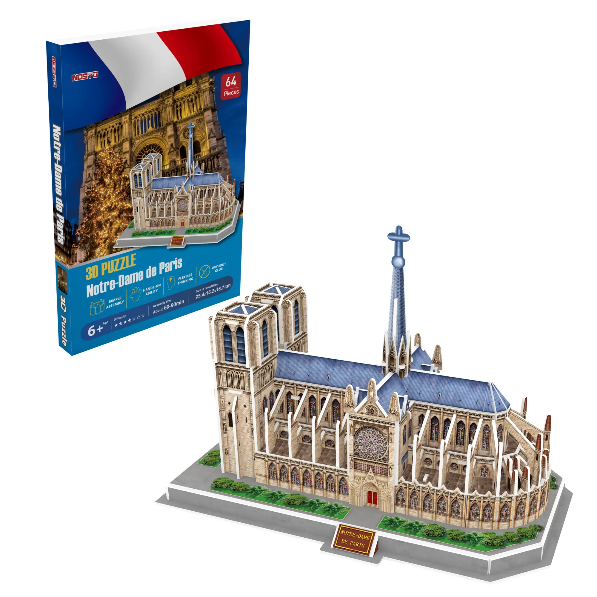 Nosto 3d Puzzel Handgemaakte Onderwijs Speelgoed Voor Kids World Beroemde Architectonische Notre Dame De Paris