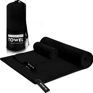 Wholesale Custom Digital Printed Quick-Dry Sweat Travel Fitness Gym Sports Microfiber Towel with Mesh Bag