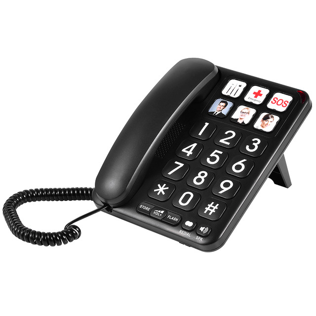Factory-Simple Speed Dial Emergency Old People Big Key Seniors Phone Big Button Landline Corded Telephone for Seniors
