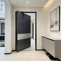 Porte pivotante extérieure en aluminium de haute qualité, moderne et personnalisée, pour l'entrée de la maison, de la villa ou du logement résidentiel.