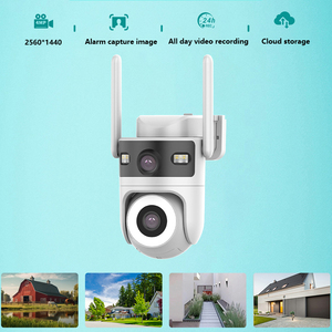 4MP Wifi máy ảnh 2 ống kính Màn hình kép ngoài trời <span class=keywords><strong>ip</strong></span> bảo vệ an ninh sản phẩm Pin <span class=keywords><strong>Camera</strong></span> giám sát năng lượng mặt trời máy ảnh - Product Image 3