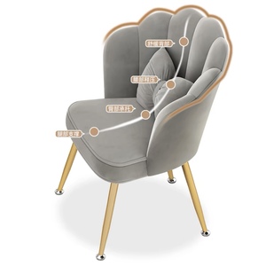 Sillón Individual Moderno Juego de Sillas para Sala de Estar Muebles de Lujo para Sala de Estar Sillones de Terciopelo de Lujo para <span class=keywords><strong>Salón</strong></span> - Product Image 3