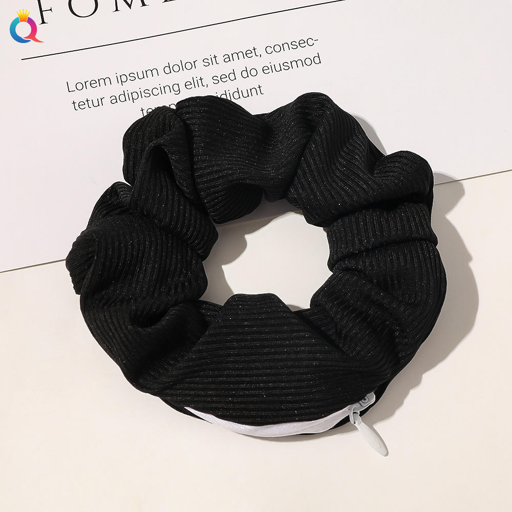 ลายซิปผูกผม-สีดำ