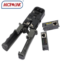 Herramienta de crimpado de trinquete 4P 8P 6P multifuncional rj45 rj12 rj9, alicates de crimpado de red con probador de cable LAN