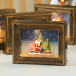 Décoration de Noël créative avec cadres photo interchangeables, boîte à musique lumineuse sur le thème de la neige, inspirée de la musique, parfaite pour - Product Image 4