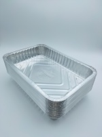 Barquettes en aluminium de haute qualité 31x21x5cm, emballage rétractable, pour la vente au détail, récipients de service pour la maison et les fêtes, assiettes résistantes au four pour la cuisson.