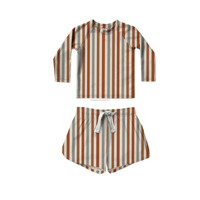 Ensemble de shorts de surf UPF50 + pour garçons en matériaux recyclés personnalisés imprimés soleil chemise taille élastique cordon de serrage