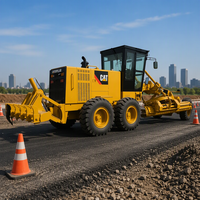 Niveleuse à moteur CAT 140H d'occasion, niveleuse routière Caterpillar 140H d'origine, en bon état de fonctionnement pour la construction routière
