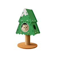 Maison pour chat 3-en-1 en forme de sapin de Noël, en feutre, avec griffoir en sisal et base en bois, 83 cm, pour chats d'intérieur
