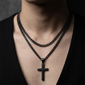 Stainless Steel <b>Cross</b> Pendant Necklace Unisex Minimalist Fashion Jewelry Gift - Product Image 2