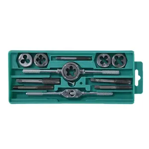 Professional Supplier Customized 12 Pieces Tap And Die Set Essential Threading Tool With Plastic Case