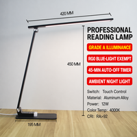 Lampe de bureau LED professionnelle OEM 12W en aluminium de qualité AA pour projets