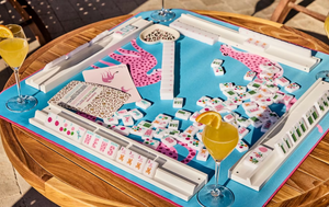 Set di Tessere Mahjong Americane con Motivo Floreale Leopardato, 160 Pezzi in Acrilico Bianco Premium Inciso, per Intrattenimento Familiare e <span class=keywords><strong>Feste</strong></span> - Product Image 6