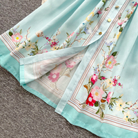Robe chemise d'été à imprimé floral pour femme, col rabattu, taille cintrée, coupe trapèze, élégante pour le bureau
