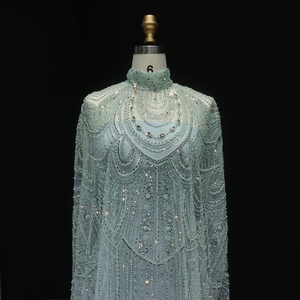 Vestidos <span class=keywords><strong>de</strong></span> <span class=keywords><strong>fiesta</strong></span> formales <span class=keywords><strong>de</strong></span> noche árabes desnudos con cuentas <span class=keywords><strong>de</strong></span> lujo con <span class=keywords><strong>chal</strong></span> - Product Image 4