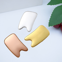 Planche de massage faciale professionnelle en acier inoxydable personnalisable Gua Sha, outil de beauté pour le corps, avec logo de marque